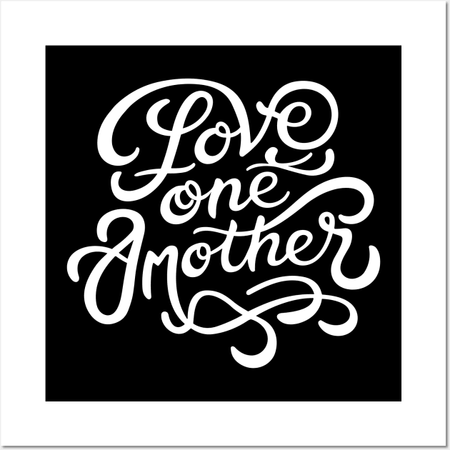 Love One Another - Christian Quote Typography Wall Art by Art-Jiyuu